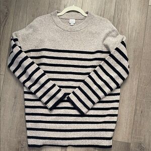 Striped Gray and Black Women’s Sweater